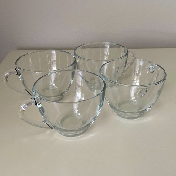Arcoroc FRANCE set of 4 little elegant Glass Teacups Vintage Clear Glass - Picture 3 of 11